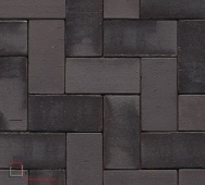 Тротуарный клинкерный кирпич Westerwalder PK15 Schwarz-bunt 200*100*40 мм