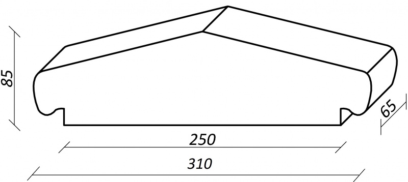 Клинкерный профильный кирпич К25P ZG-Clinker 310*65*85 мм